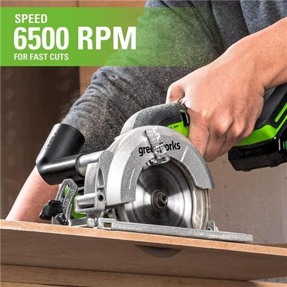 24V Brushless 4-1/2" Mini Circular Saw Kit, 6500 RPM Compact Cutting Saw - Picture 4 of 7